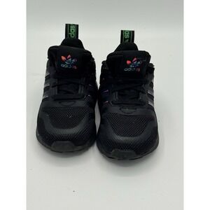 4K Adidas Black Tennis Shoes- Little Kids